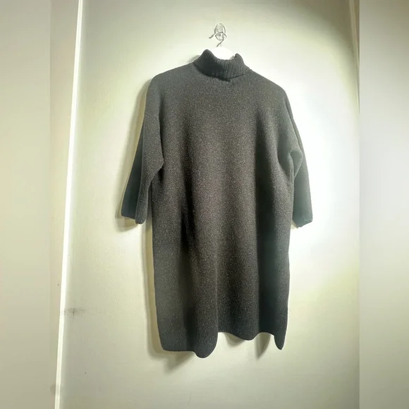 Pomander Place Vivianne Black Sweater Turtleneck Dress Size Medium - Picture 12 of 17